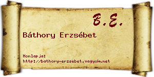 Báthory Erzsébet névjegykártya